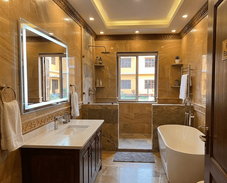 Private bathrooms with flexible facilities