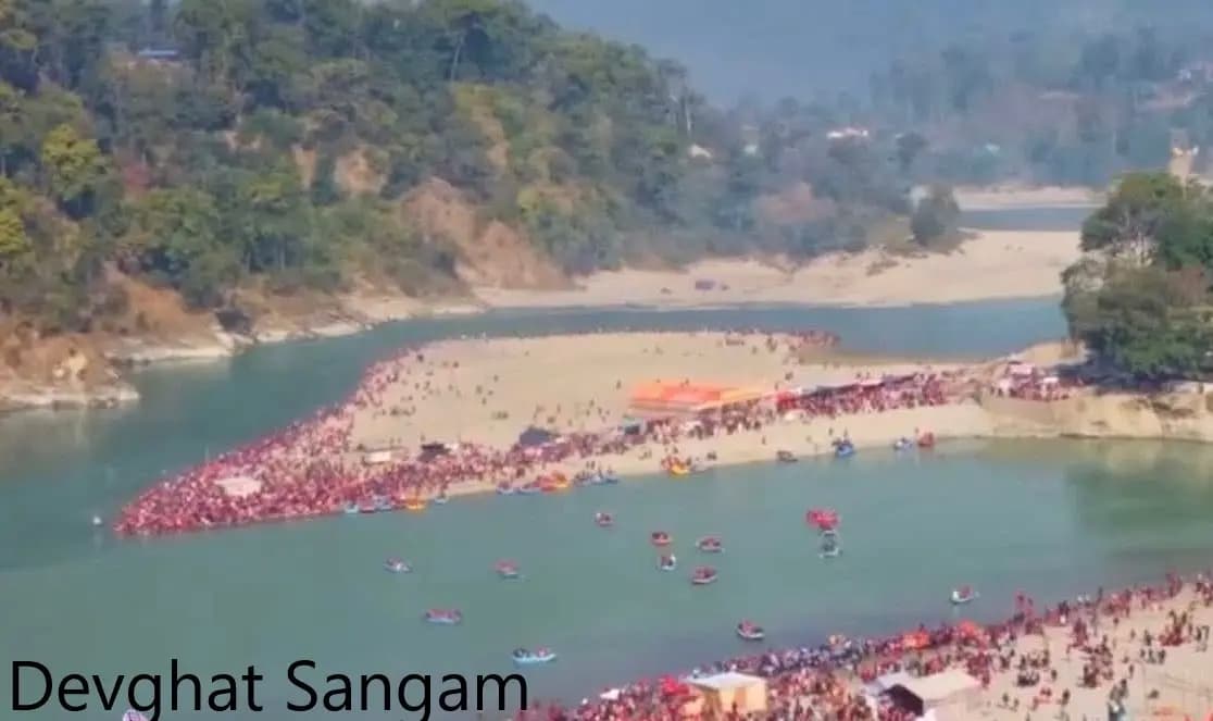 Devghat at confluence of Kali Gandaki and Trisuli