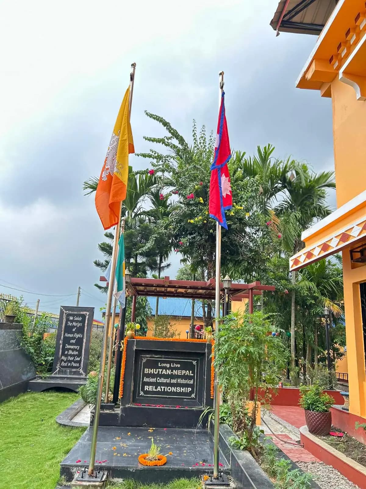 Stone memorial monument honoring martyrs of human rights and democracy